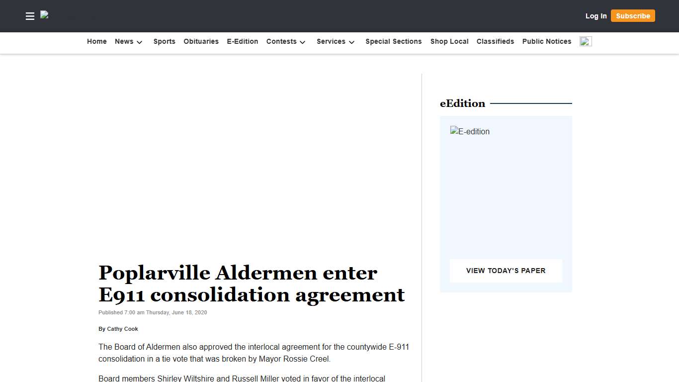 Poplarville Aldermen enter E911 consolidation agreement Picayune Item